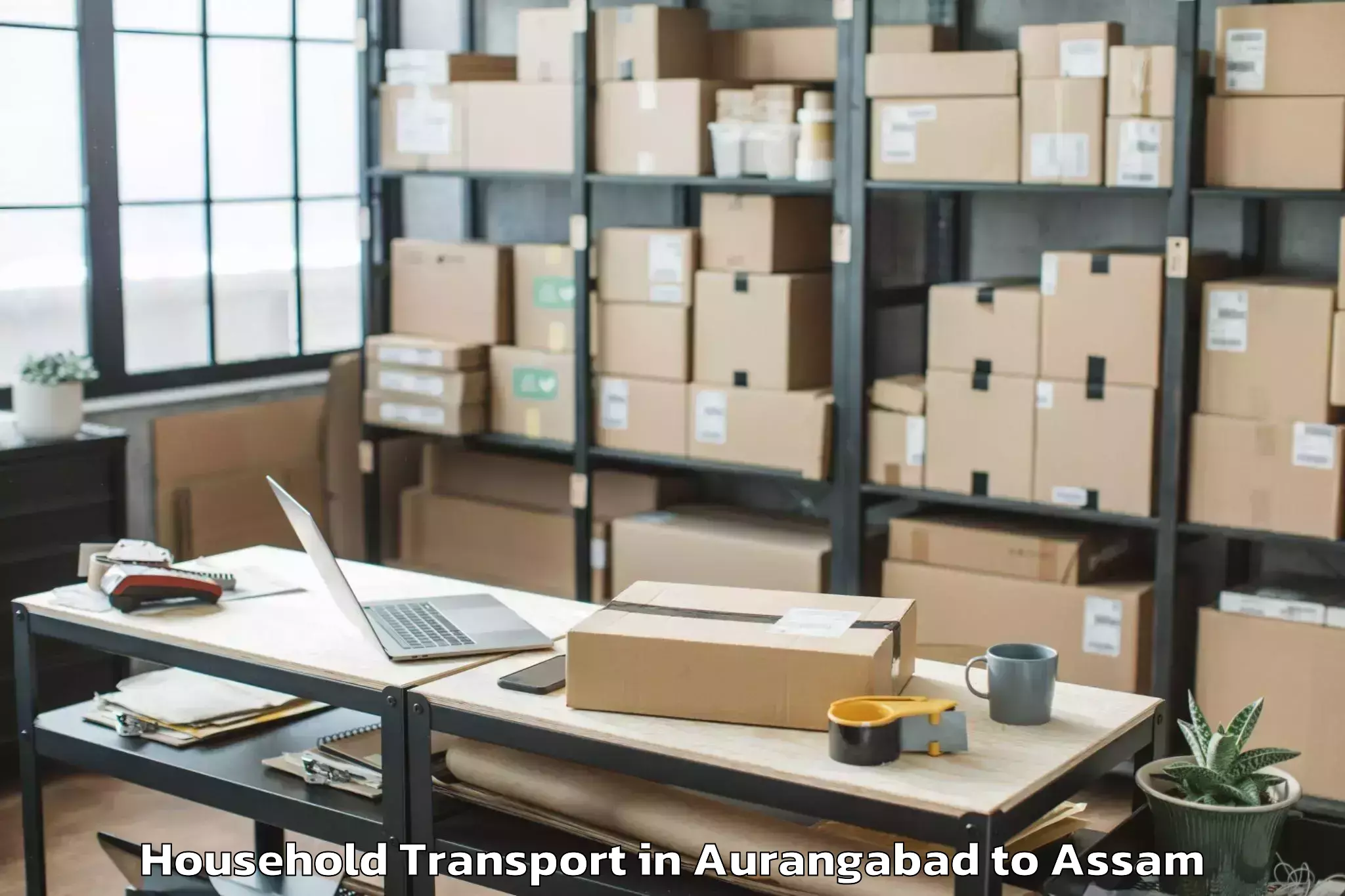 Easy Aurangabad to Nazira Household Transport Booking